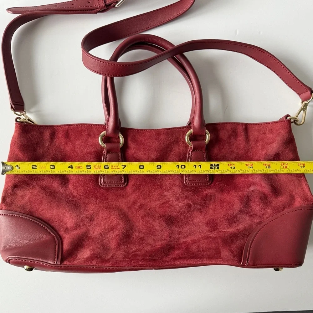 Talbots Burgundy Suede Handbag Purse